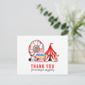 Carte Postale Carnaval Cirque Show Balloons Merci Anniversaire (Debout devant)