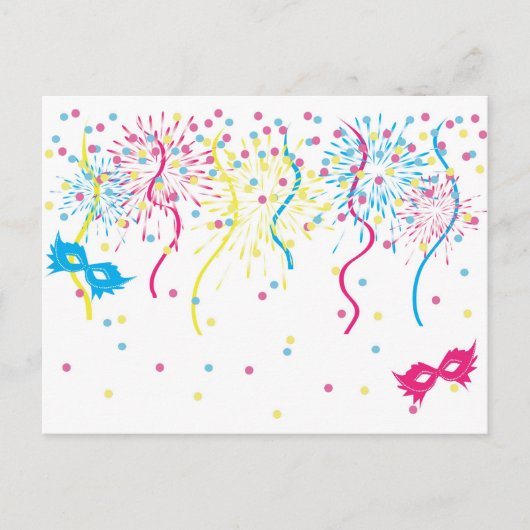 Carte Postale Carnaval coloré (Devant)