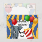 Carte Postale Carnaval de cirque/Merci (Devant / Derrière)