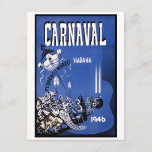 Carte Postale Carnaval de La Havane 1946 Vintage voyage
