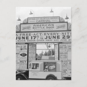 Carte Postale Carnaval de pompiers volontaires, années 1940