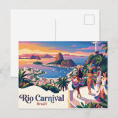Carte Postale Carnaval de Rio Brésil (Devant / Derrière)