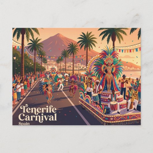 Carte Postale Carnaval de Tenerife Espagne (Devant)