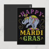 Carte Postale Carnaval des éléphants de Mardi Gras (Devant / Derrière)