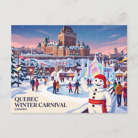 Carte Postale Carnaval d'hiver du Québec Canada (Devant)