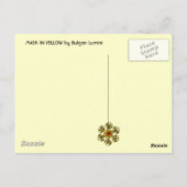 CARTE POSTALE CARNAVAL EN JAUNE AVEC ROSE ROUGE (Dos)