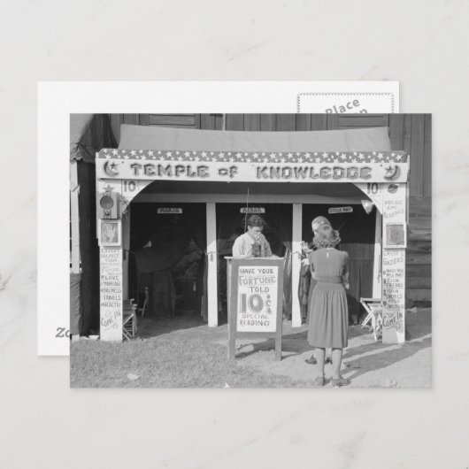 Carte Postale Carnaval Fortune Teller, 1938 (Devant / Derrière)
