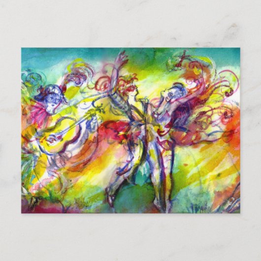 Carte Postale CARNAVAL ITALIEN / Danse, Musique, Théâtre (Devant)