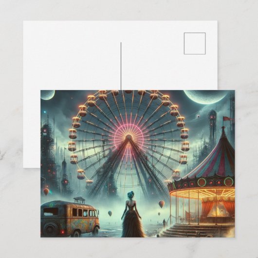 Carte Postale Carnaval Steampunk Sci Fi (Devant / Derrière)