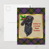 Carte Postale Carnegie Clan Badge & Tartan Christmas (Devant / Derrière)