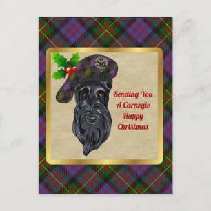 Carte Postale Carnegie Clan Badge & Tartan Christmas