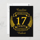Carte Postale Carnelian Gemstone mariage anniversaire 17 ans (Devant / Derrière)