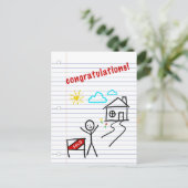 Carte Postale carnet de félicitations à la maison papier esquiss (Debout devant)