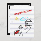 Carte Postale carnet de félicitations pour la maison papier esqu (Devant / Derrière)