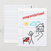 Carte Postale carnet de félicitations pour la maison papier esqu (Devant / Derrière)