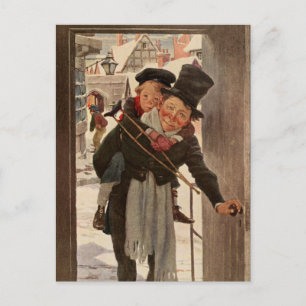 Carte Postale Carol de Noël : Tim & Mr Cratchit