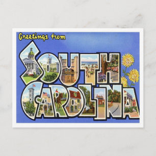 Carte Postale Carolina Sud Salutations Des États-Unis