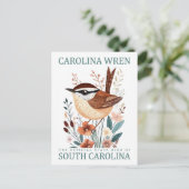 Carte Postale Carolina Wren Bird de Caroline du Sud Voyage (Debout devant)