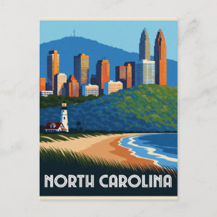 Carte Postale Caroline du Nord USA Blue Ridge Côte Atlantique Vo