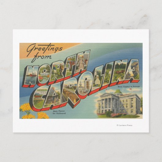 Carte Postale Caroline du NordGrandes lettres Scènes 2 (Devant)