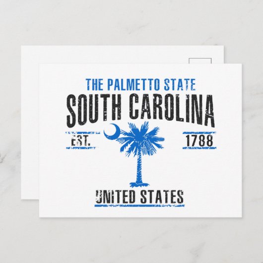 Carte Postale Caroline du Sud (Devant / Derrière)