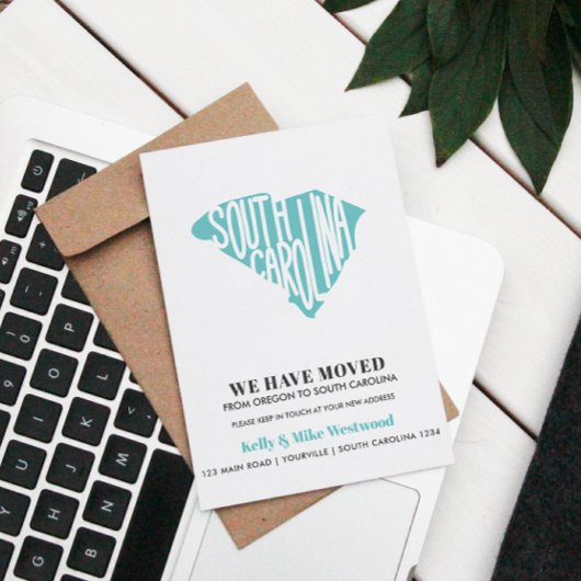 Carte Postale CAROLINE DU SUD Nous avons déplacé Nouvelle adress
