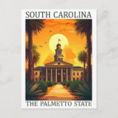 Carte Postale Caroline du Sud Palmetto State USA Travel Place (Devant)