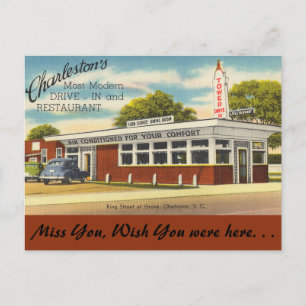 Carte Postale Caroline du Sud, Tower Drive-In, Charleston