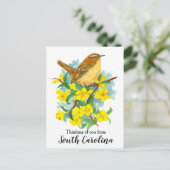 Carte Postale Caroline du Sud Wren Bird Pensez à vous (Debout devant)