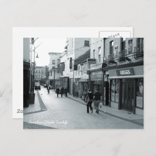 Carte Postale Caroline Street, Cardiff. (Devant / Derrière)