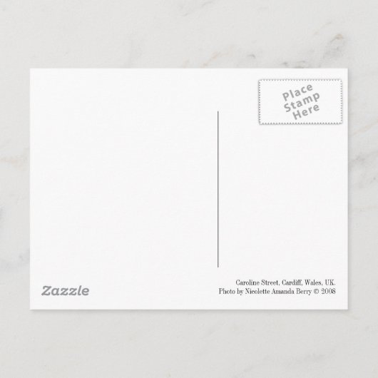 Carte Postale Caroline Street, Cardiff. (Dos)