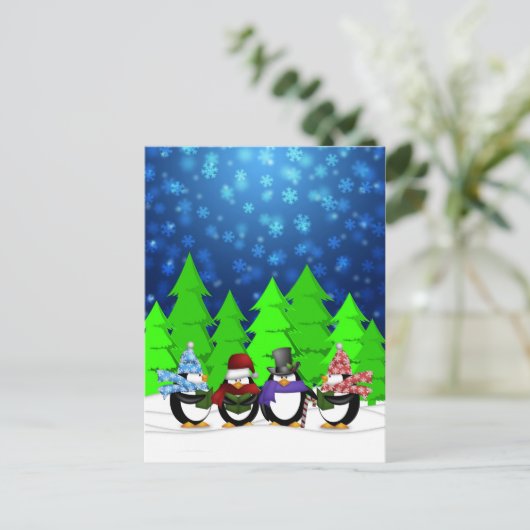 Carte postale Carolores de pingouins mignons (Debout devant)