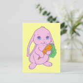 Carte Postale Carotte de lapin lapin de lapin de Kawaii (Debout devant)