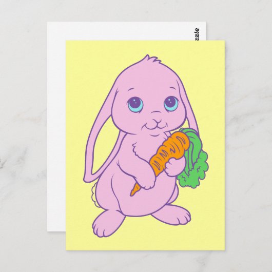 Carte Postale Carotte de lapin lapin de lapin de Kawaii (Devant / Derrière)