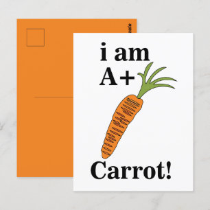 Carte Postale Carotte je suis une carotte drôle A+