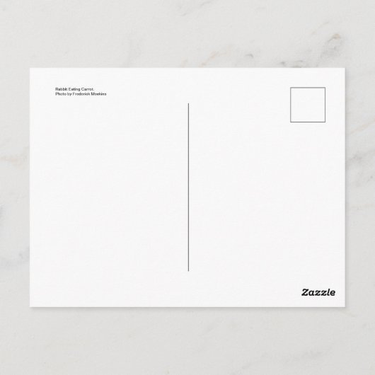Carte Postale Carotte mangeuse de lapin (Dos)