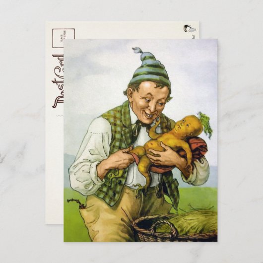 Carte postale Carotte pour bébé victorienne (Devant / Derrière)