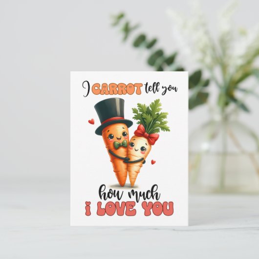 Carte Postale Carottes Aimez-Vous Punny Valentine (Debout devant)