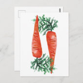 Carte Postale Carottes aquarelles (Devant / Derrière)