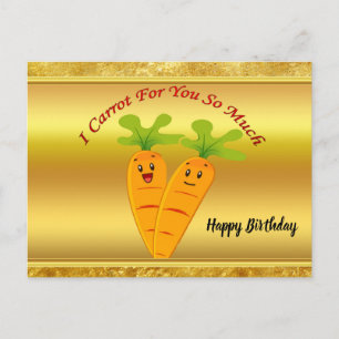 Carte Postale Carottes caricaturales avec de grands yeux et un s