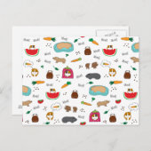 Carte Postale Carottes de cavettes de cochons de Guinée mignonne (Devant / Derrière)