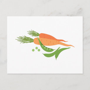 Carte Postale Carottes et pois