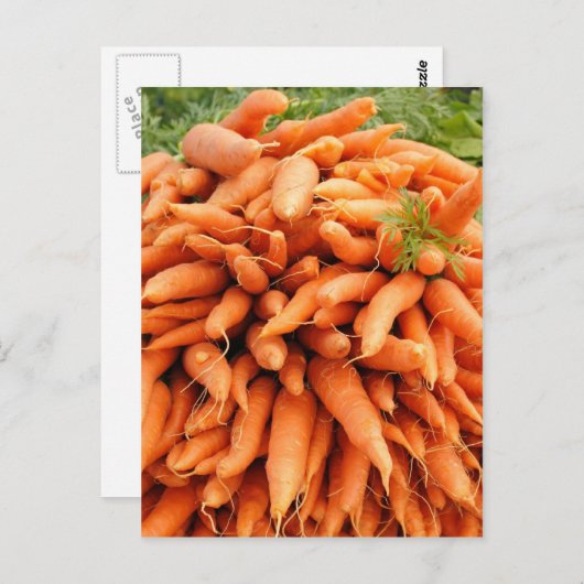 Carte Postale Carottes sur le marché des fermiers (Devant / Derrière)