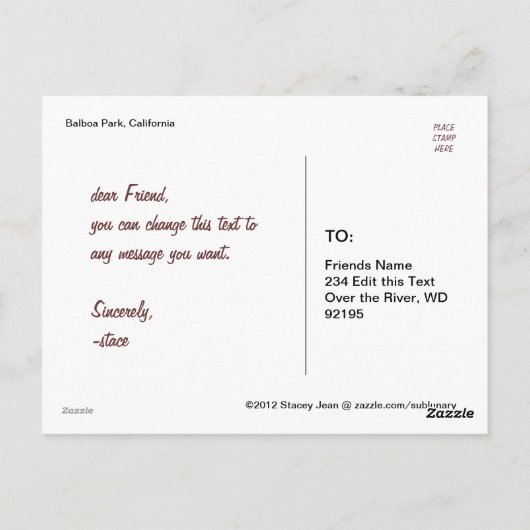 Carte postale Carousel (Dos)