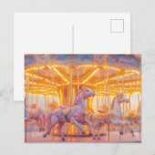 Carte Postale Carousel enchanté : Scène de Fairytale Whimsical (Devant / Derrière)