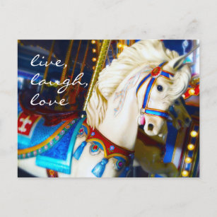 Carte Postale Carousel Horse Photo Live Lauver Love Chic Script
