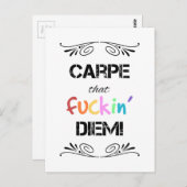 Carte Postale Carpe ce F**** Diem ! (Devant / Derrière)