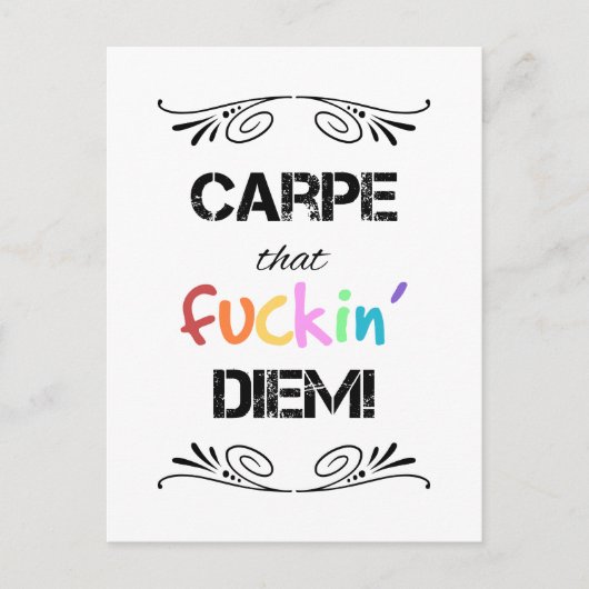 Carte Postale Carpe ce F**** Diem ! (Devant)