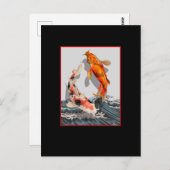 Carte Postale Carpe d'eau de vague japonaise Koi (Devant / Derrière)