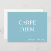 Carte postale Carpe Diem Latin Quote - Turquoise (Devant / Derrière)